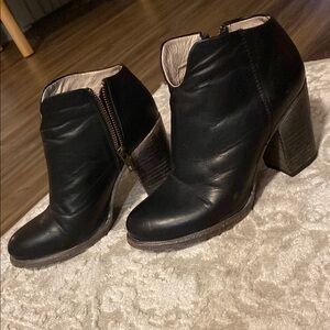 Black Leather Ankle Boots